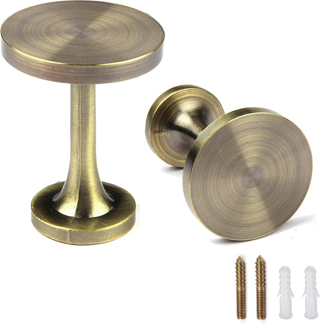 BEL AVENIR 2 Pack Curtain Holdbacks Metal Round Medallion Drapery Tiebacks Wall Hooks Modern Simple Style Home Decor with 2pcs Screws (Bronze)