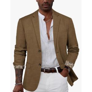 GRACE KARIN Men's Casual Blazer Suit Jackets 2 Button Lightweight Sport Coats, L