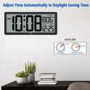 WallarGe 14.5'' Large Digital Wall Clock Battery Operated with Jumbo Numbers, Temperature and Date - Easy to Read and Set, Auto DST