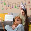 SmoothNovelty 24 Pcs Felt Easter Egg Tree Ornaments 3D Hanging Egg Decoration for Tree with Flower Colorful Stripes Felt Easter Decoration for Home Indoor Outdoor Holiday Basket Stuffers