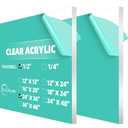 CALPALMY (2 Pack) 1/2" Thick Clear Acrylic Sheets 24" x 36", Pre-Cut Plexiglass Sheets for Craft Projects, Acrylic Signs, Display Cases or Shelving and More - Easy to Cut with Power Saw etc