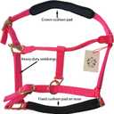 T TEKE Adjustable Horse Halters by Heavy Duty Soft Nylon, Padded with Anti-rubbing Waffle Neoprene on Both Crown & Nose