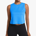 Women's Workout Cropped Tops UPF 50+ Athletic Running Tank Tops Sleeveless Gym Sports Muscle Shirts, SIZE XL