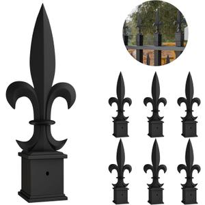 15Pcs Metal Fence Finials Fits 1" Square Post- Aluminium Alloy Trident Spear Black Fence Topper Caps Spear Tips Post Caps for Yard Garden Lawn Iron Picket Fence Spire Decoration