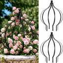 2 Set Metal Garden Obelisk Trellis for Climbing Plants with 100 Ties 18 x 12'' Sturdy Versatile Support for Roses Vines Flowers Potted Plants Garden Ornament Easy Assembly Indoor Outdoor Displays