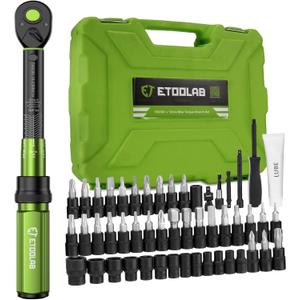 1/4 Torque Wrench, 52Pcs Dual-Range10-230 in.lb/1-26 Nm3% Precision Inch Pound Torque Wrench 1/4 Drive, 72 Tooth Dual-Direction Bike Wrench Set for MTB, E-Bike, Moto Maintenance