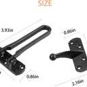 2 x Door Reinforcement Lock Latch Swing Bar Lock for Home Security Front Door Locks for Kids Thicken Solid Aluminium Alloy (Black)
