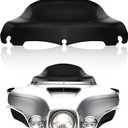 DREAMIZER Black 9" Wave Windshield Windscreen Compatible with Harley Touring Street Glide Ultra Limited Electra Glide Tri Glide FLHT FLHX FLHXS FLHTK 2014-2024