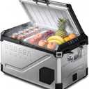 BODEGA Portable 12V Car Refrigerator, 47QT Stainless Steel Fridge with Removable Divider for Dual Zone MAX/ECO Modes & Battery Protection, Electric Cooler for RV, Truck, Camping