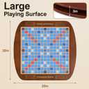 Deluxe Wooden Word Board Game, Extra Large 20" x 20" Crossword Game Set with Dust Cover, Built-in Storage Drawer & Felt Playing Surface