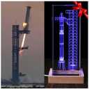 【Collector's Gifts】 SpaceX Starship Crystal Lamp, 3D Laser-Etched Rocket Night Light, Ultimate Gift for Space Enthusiasts, Sci-Fi Fans & Mars Dreamers (Regular)