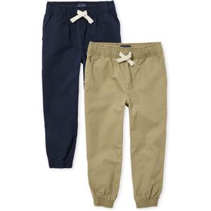 The Children's Place Stretch Pull on Jogger Pants,multipacks (6, Tidal/Flax 2-pack)