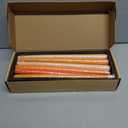 Viyffo Taper Candles, 12 Inch, 12 Pack, Orange Unscented, Smokeless Design, Up to 8-Hour Burn Tall Candlesticks for Table Decor, Weddings & Dinners