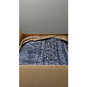 Washable Non-Slip Backing 8x10 Oriental Area Rug for Living Room, Turkish Cotton Rug for Kitchen Bedroom Dining Room Entrance, Foldable Soft Vintage Carpet with Rustic Design in Black