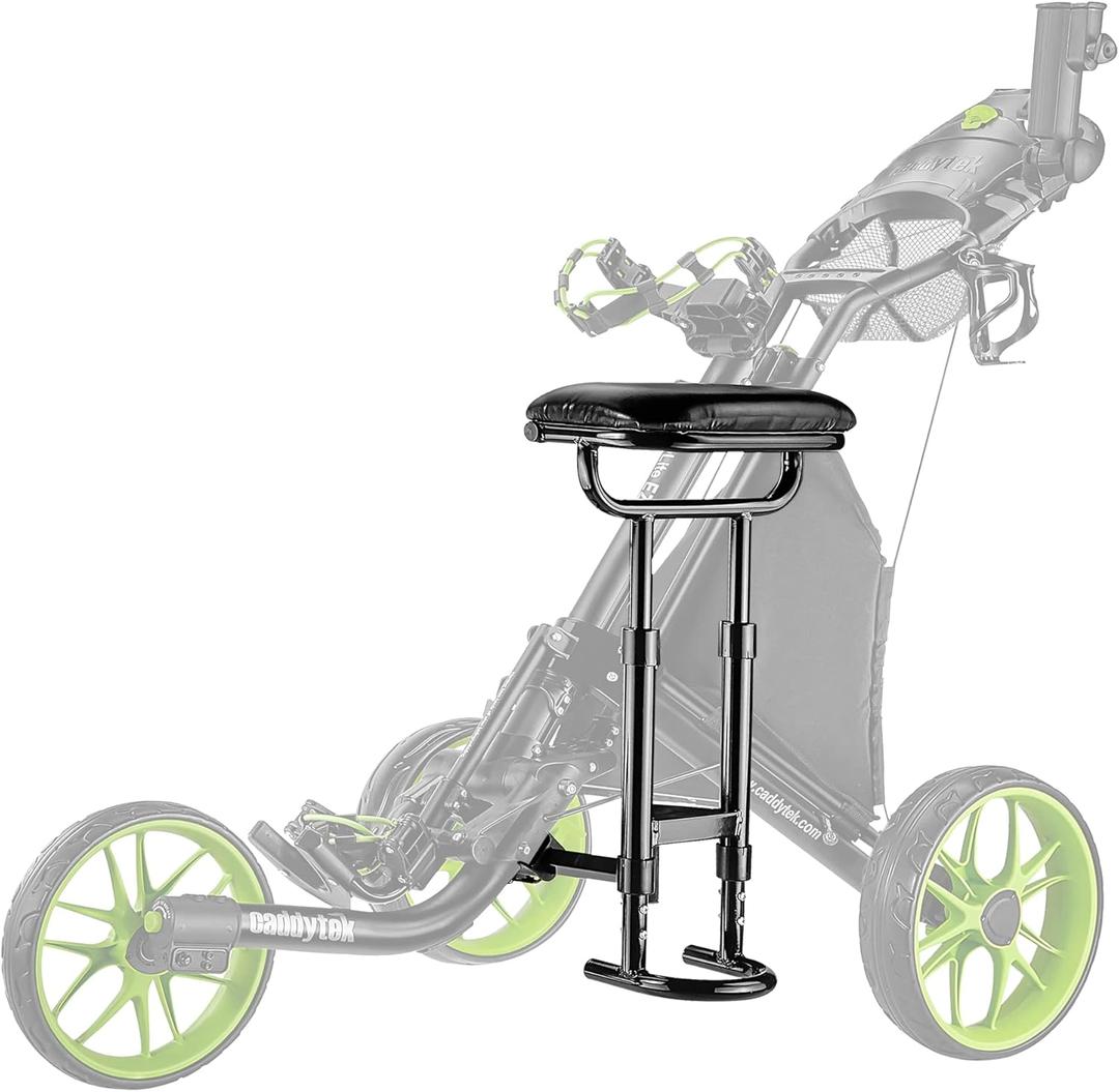 CaddyTek Removable Seats for Golf Push Carts - Seat Accessory Only, Cushioned, Portable and Durable, with Easy Install and Heavy Duty Bracket, Fits Select CaddyTek Golf Push Carts (EZ Series Seat, Black)