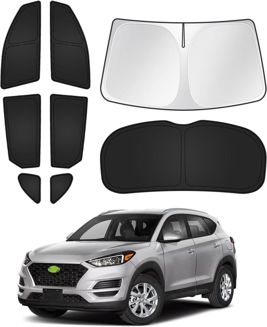 Sunshades for Hyundai Tucson 2016-2021 Accessories Windshield Sun Shade Side Rear Window Shade Cover Sun Visor Shield Privacy Protection Keep Vehicle Cool Black 8PCS