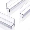 Shower Door Side Seal, 3Pack Shower Door Side Sweep Strip, Frameless Glass Doors Seal Strip for 3/8'' (10mm) Thick Doors, Showers Water Guard & Barrier 39.3'' x 0.39''
