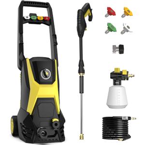 Pressure Washer - 4800PSI 3.2GPM er Washer with 20FT ML Foam Cannon 4 NozzlesElectric Powered for Car, Driveway, Patio