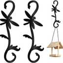CREATCABIN 2Pcs Dragonfly S Hook Plant Hanging Hooks Ceiling Large Decorative Flower Hanging Baskets Plant Extender Hanger for Bird Feeders Pots Wind Chimes Garden Window Branch Decor 11.8 x 3.9 Inch