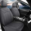 Pariiaotin Premium Leather Car Seat Covers Full Seats, Waterproof Front Seat Covers and Split Rear Bench Seat Covers for Cars,Universal Automotive Interior Covers for Sedan SUV Truck Van Pick-up,Gray