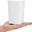 BLUE PANDA Popcorn Boxes for Party - 100 Pack, White, 3.3 x 5.5 x 3.5 In - White Popcorn Boxes for Movie Night