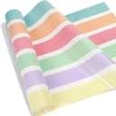 Bulletin Board Paper Roll 24" x60 ft Stripes Non Woven, Macaron, 24" x 3.9"
