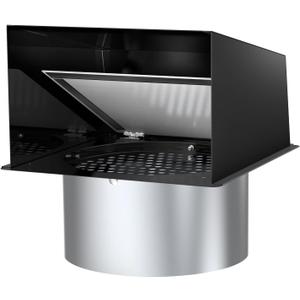 10 Inch Hooded Wall Vent, Dryer Wall Vent Cover Outside with Screen & Damper, Hooded Wall Exhaust Vent Cover, Outdoor Air Vent Cap for Range Hoods/Kitchen/Bathroom/Laundry/Basements/Garages, Black