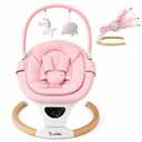 Baby Swing with Auto-Rocking, 5 Motions & 12 Melodies，Pink