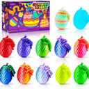 12PCS 3D Dragon Eggs with Dragon Inside, Easter Basket Stuffers Mini Easter Egg Set Articulated Unique Easter Basket Essentials for Adults Kids