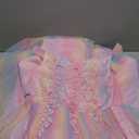 Flower Girls Maxi Dress Bridesmaid Wedding Pageant Party Princess Communion Floral Boho Vintage Lace Dance Gown (11-12 Years, Rainbow)