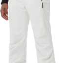 YEEFINE Men's Insulated Snow Ski Pants Waterproof Warm Winter Outdoor Snowboard Bibs with Suspenders (Large, White)