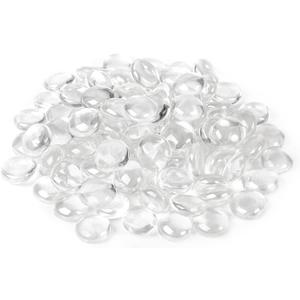 Houseables Glass Stone, Clear Marbles, Pebbles for Vases, 5 LB, 500-600 Stones, Flat Bottom, Round Top, Rocks, Bowl Filler Gems, Iridescent Decor, Decorative Centerpieces, Florist Supplies, Aquarium