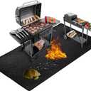 Large 76x52 inches Under Grill Mat for Outdoor Grill,Double-Sided Fireproof Grill Pad for Fire Pit,Indoor Fireplace Mat Fire Pit Mat,Oil-Proof Waterproof BBQ Protector for Deck and Patio (76x52in(0.6mm))