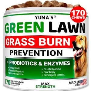 Dog Urine Neutralizer for Lawn - 170 Chews - Advanced Grass Green Savers for Dog Urine - Canine Pee Grass Neutralizer Supplement - Green Lawn Treats with Probiotics and Digestive Enzymes