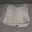 SHYMMUO Corset Top for Women Renaissance Steampunk Bustier Top Sexy Lace Up Corset Top Festival Pirate Halloween Costume (Medium, White)