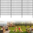Toolterritary 15 Panels No Dig Decorative Garden Fence, 40in(H) x 37.5ft(L), Dog Fence Outdoor for Yard - Rustproof Metal Animal Barrier Fencing for Patio, Flower Bed, Ideal for Dogs, Rabbits