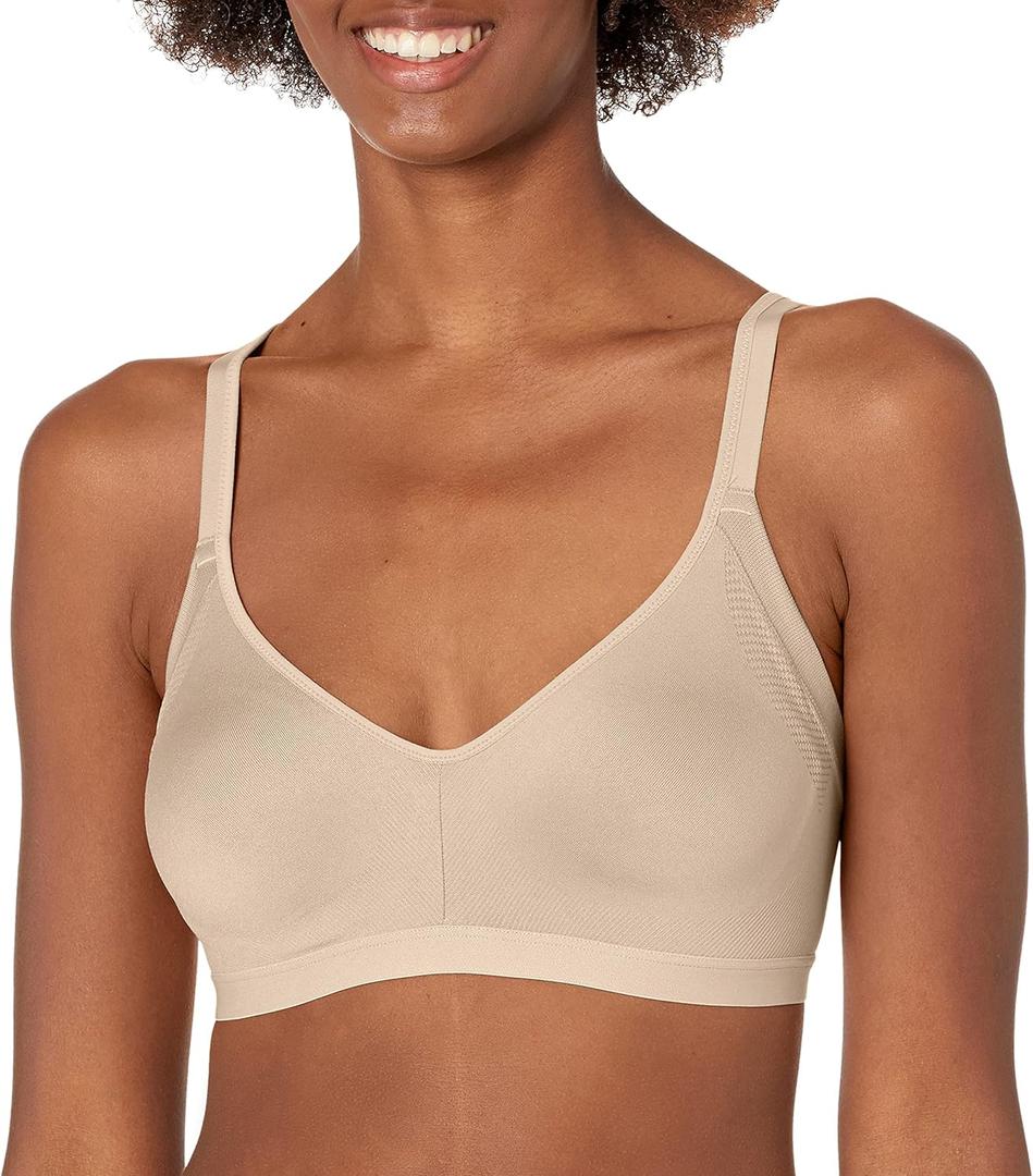 Warner's Women's Blissful Benefits Underarm-Smoothing with Seamless Stretch Wireless Lightly Lined Comfort Bra Rm3911w (Medium, Butterscotch)