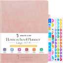 Homeschool Planner, Undated Teacher & Lesson Plan Book, Home School Planner for Mom, 8.5 * 11 Weekly Monthly Daily, Family & Homeschool Organization-Rose Gold