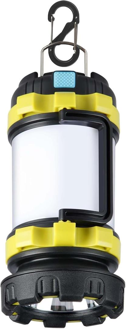 BOBKID 1 Pack Camping Lantern, Outdoor LED Camping Light, Rechargeable Flashlights with 1000LM, 6 Modes, IPX5 Waterproof Portable Emergency Camp Light for Hurricane Survival - Green