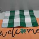 2 Pcs St Patrick's Day Layered Coir Doormat Set Lucky Shamrock Clover Welcome Front Door Mat with Green Checkered Outdoor Rug Non Slip Porch Entryway Rug for Indoor Outdoor Farmhouse Decor