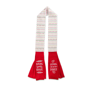 DII Christmas Kitchen Décor, Holiday Cooking & Baking Accessories Machine Washable Cotton, Towel Scarf, 4x70, Dashing Through The Dough