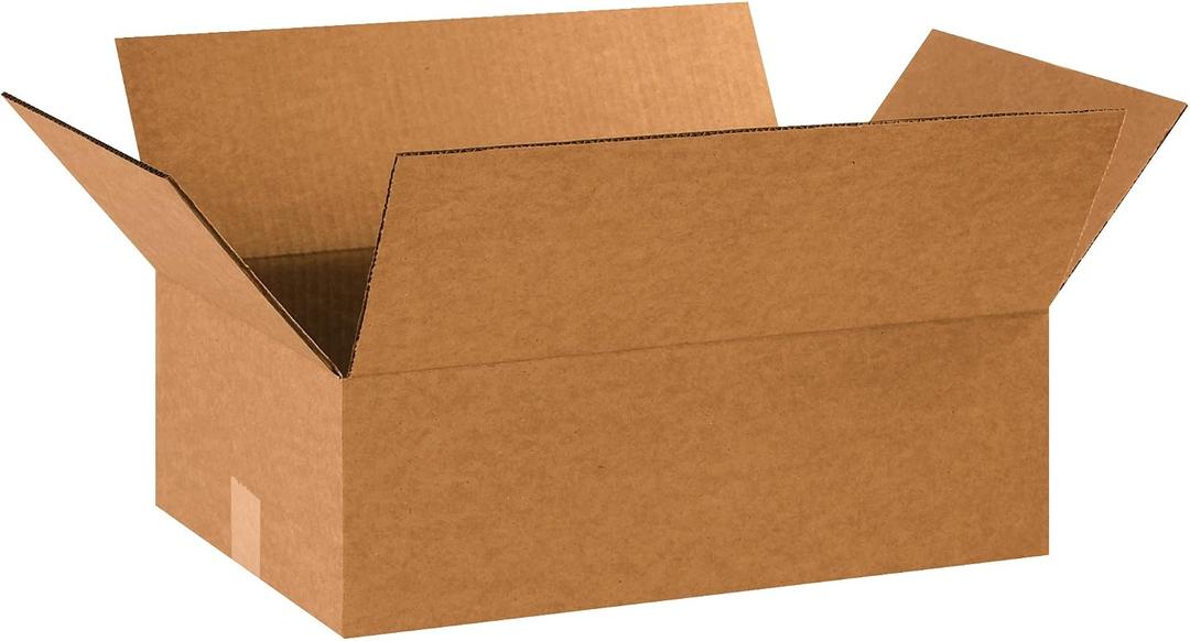 BOX USA BP19136 Flat Corrugated Boxes, 19"L x 13"W x 6"H, Kraft (Pack of 12)