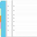 7-Hole Lined Paper Refills for Mini Binder - 100 Sheets/200 Pages 7 Ring Loose Leaf Lined Paper with Binder Dividers, 5.8" x 8.5"