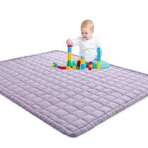 HOMBYS Soft Thick Play Mat for Playpen 71x59, Soft Quilted Baby Play Carpet Mat with Non-Slip Backing for Kids Toddler Crawling and Play, Machine Washable Playmat for Nursery
