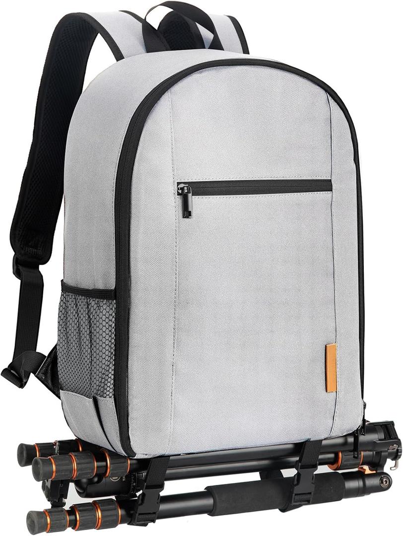 TARION Camera Backpack Bag for Photographers: DSLR Camera Bag with Laptop Compartment Waterproof Raincover Travel Photo Backpack Bag Case Gray TB-M