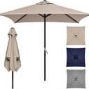 TOPSAIL 4.9ft Mini Square Patio Umbrella, Fade Resistant Outdoor Table Umbrella with Crank Lift, UV 50+ Waterproof, Small Umbrella for Deck, Balcony, Garden, Backyard & Market