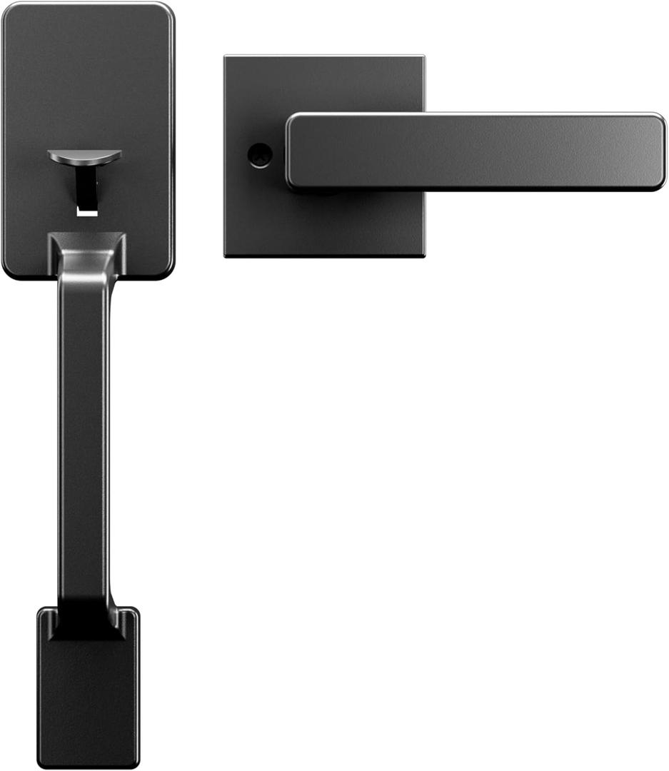 Philips Front Door Handle Without Lock, Entry Exterior Handleset with Interior Handed Lever, Modern Front Door Handle,Deadbolt Not Included, Matte Black