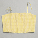 Women's Smocked Tiny Tank Top Yellow Stripe XL