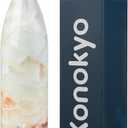 Konokyo Insulated Water Bottles, 25 oz Double Wall Stainless Steel Vacumm Metal Flask for Sports Travel, Marble Jade