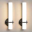 Wall Sconce Light - 15 inch Modern Black Bathroom Light Fixtures Wall Sconces Set of Two Dimmable LED Sconce Lighting, 15W 3000K Wall Light with Acrylic Shade for Bedroom Stairway Living Room (Hardwired (15in-2pcs))